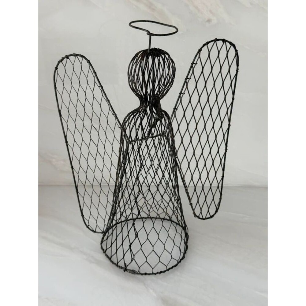 Vintage mesh wire angel decor